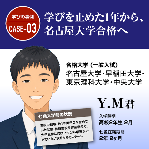 学びを止めた1年から、名古屋大学合格へ